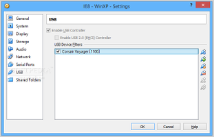 Showing the usb settings for virtual machines in VirtualBox